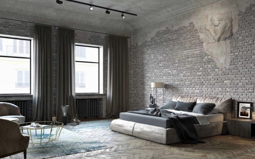 Спальня в стилі лофт